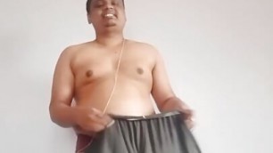 Indian Brahmin Boy Chandresha shows his complete nude body while doing funny exercises