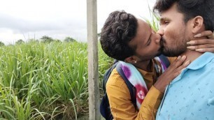 Indian Forest Outdoor Jungle sugarcanel field Kissing.