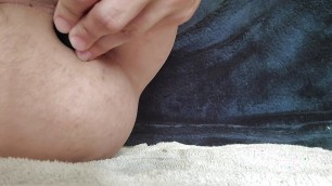 Huge 17 inch double sided dildo deep in asshole and DAP double stuffed