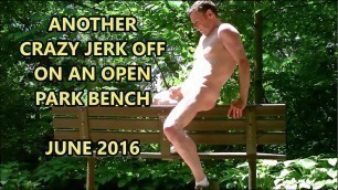 ANOTHER CRAZY JERK OFF ON AN OPEN PARK BENCH JUNE 2016