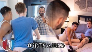 Cumhereboy - White Sauce - Twink Friends Jordan Haze And Brett Ryder Get Caught By Stepdad David Benjamin
