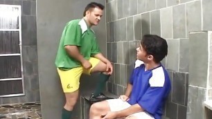 Soccer player fucked in the ass at the locker room