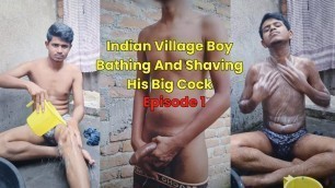 Indian gay bathing nude and washing his clothes, Indian boy showing his big cock in public place