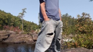 Edging Standing on a Rock at the Sight of everyone in my Wank's Jeans #2
