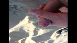 Twink Boy Wanking on Beach