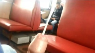 Guy Cums Huge Load really Hard on Train
