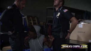 Gay cops bang suspect of trespassing deep and hard inside a warehouse