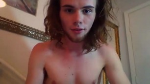 Long cock on long haired boy-  Gay dude cam 