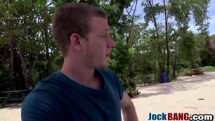 Gay Lifeguard Blows Pulsating Schlong Outdoors