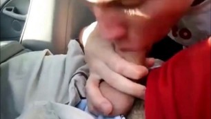 young twink sucks dick in car and swallows