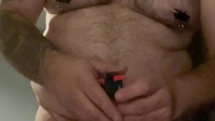Balls above cock bondage with various nipple clamps