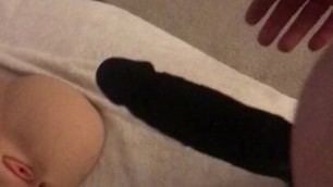 Huge Cock sleeve playing with silicone doll