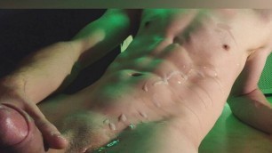 Fit twink massive cumshot and moaning compilation