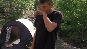 Horny Camper Takes Money From A Stranger To Suck Ride His Cock In His Tent - BigStr