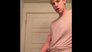 Blonde twink cums & Shows off tight hole