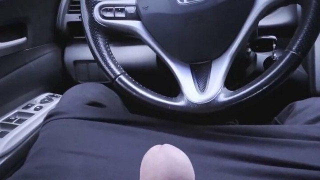 POV: Public masturbation in the parking lot under the rain and intense orgasm with moans
