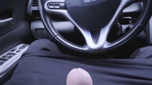 POV: Public masturbation in the parking lot under the rain and intense orgasm with moans