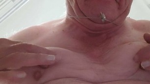 My titties hanging - seen from below