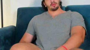 bigger men, Latin webcam model with big legs grows dick in tight shorts