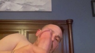 Sexy straight dude jerking off with a finger in his ass