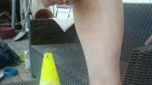 outdoor session, skate park, cone anal insertion and shower