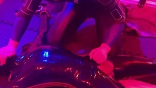 Rubber Gimp Bound Spread Eagle with CBT, Breathplay and then Face Fucked by Wetsuit Dom - Stricken Vs Juno