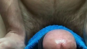 Close Up View: Big Cock Head Dripping Massive Thick LOAD