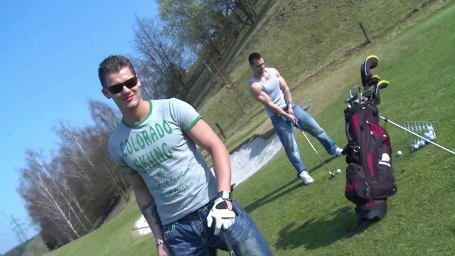 GAYWIRE - Bareback Sex On The Golf Course With Mark Brown And Franc Zambo Out In Public Porn Videos