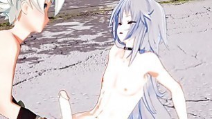Genshin Impact Yaoi - Razor x Bennett handjob and fucked with creampie - Sissy crossdress Japanese Asian Manga Anime Game Porn Gay