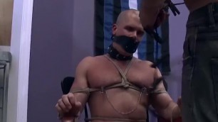 Bald Hunk Bound and Teased by His Mastergay
