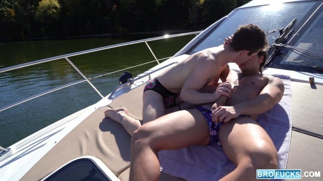 Two extremely hot gay hunks having raw sex on boat!